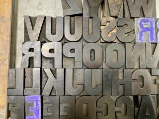 Hamilton Wood Type Gothic 1.  6” Letterpress Printing Alphabet Typography Vintage