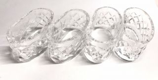 Set Of 4 Vintage Waterford Crystal Lismore Oval Napkin Rings
