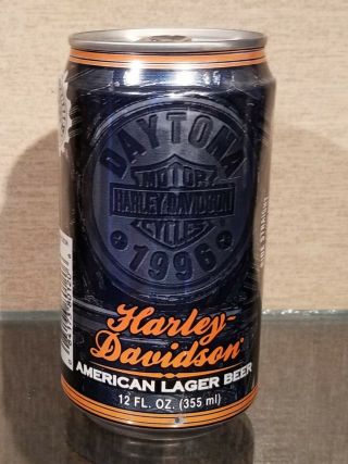 1996 Daytona Harley Davidson American Lager Tab Top Beer Can Huber Monroe Wi