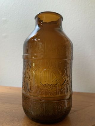 Vintage Brown Glass Barrel Bottle Jax Beer 5 1/2” X 3”