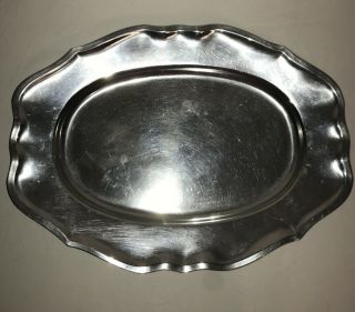 Vintage Wilton Rwp Armetale Glossy Oval Meat Serving Platter Tray 16 " X 12 "