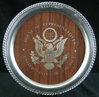 Us House Of Representatives Silver Tray 12 " Wm A Rogers Silverplate Memorabilia