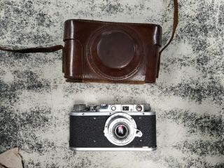 ZORKI VINTAGE FILM CAMERA & BROWN CARRYING CASE F=50MM NO 18257 SEE PICTURES 2
