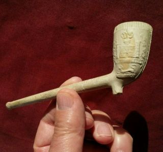 Authentic Indian Artifact 5 - 3/8 " Complete Clay Trade Pipe Clay Pipe Arrowheads
