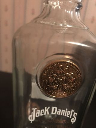 Vtg Jack Daniels Whiskey Bottle 1905 Gold Medal Commemorative Liege Belgium Bar 3