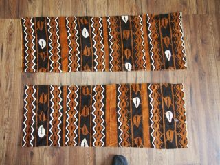 Bogolanfini Mudcloth Mud Cloth Fabric From Mali - 2 Panels 40x15 " 4 Color