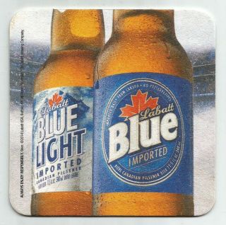 16 Labatt Blue / Light Lace Up And Face Off Hockey Theme Beer Coasters