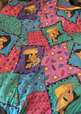 Vintage Pocahontas Reversable Blanket Comforter Twin/ Full