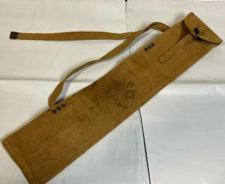 1918 Dated Wwi Us Army Signal Corps Flag Kit Canvas Carry Shoulder Bag Case Tan