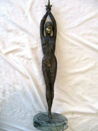 Art Deco Vintage Sculpture " Starfish Dancer " Bronze By Demetre Chiparus 23 "