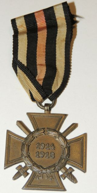 Ww1 German Honour Cross Hindenburg Cross World War 1914/1918 Maker Marked T&t L.