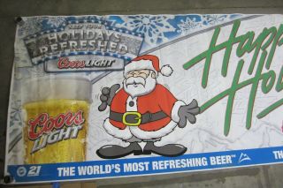 Large Coors Light Beer 3 ' x8 ' Flag Banner Happy Holidays American Legion Riders 2