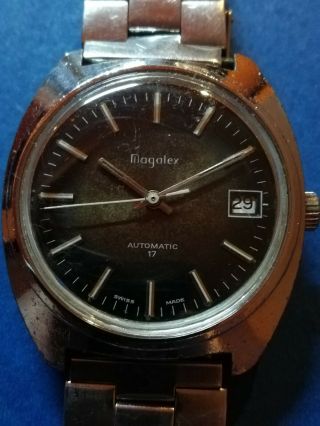 Rare Magalex Automatic Vintage Diver/diving/scuba Swiss Made Wristwatch