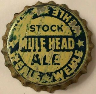 Wehle Mule Head Stock Ale Beer Cork Bottle Cap; West Haven,  Ct; 1933 - 43
