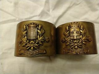 Ww1 Trench Art,  Brass Napkin Rings,  With Ypres Crest