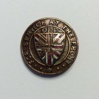 Ww1 Canada Cef For Service At The Front Lapel Pin Badge 405780