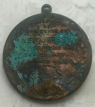 1917 1918 World War I WWI Victory Medal State of Jersey - Cruddy 2