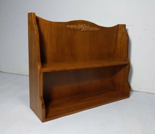 Vintage Wood 2 - Tier Wall Display Shelf Knick Knack Or Spice Rack Traditional