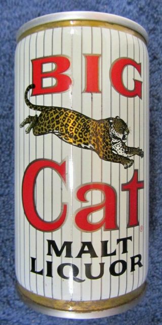 Vintage Big Cat Malt Liquor Crimp Steel Beer Can Kitten Bo Tab Pabst Usbc 39 - 34