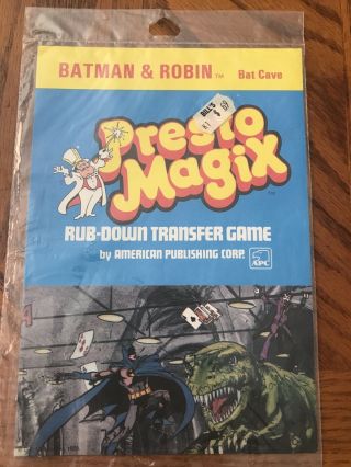 Dry Transfer Game Paper Mate Presto Magix Batman And Robin 1978 Vintage
