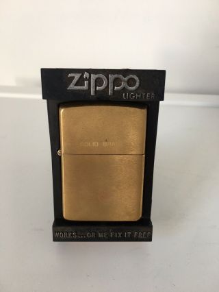 Vintage Solid Brass Windproof Zippo Lighter - Box Etc