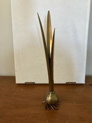 Vintage Carnevale Brass Onion/garlic Bulb Bud Vase Candle Holder 13 " - Set Of 5