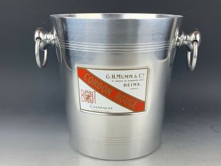 Vintage G.  H.  Mumm & Co Cordon Rouge Champagne Aluminum Ice Bucket Reims France