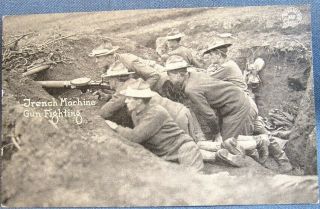 Wwi Rppc Of Us Troops Training On A Lewis Automatic Machine Gun