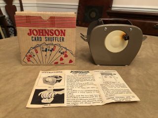 Vintage 1950s Nestor Johnson Card Shuffler Model 50 Includes Box & Instructions
