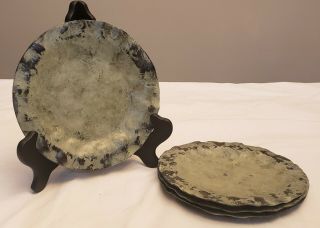 Set Of 4 Jan Barboglio Hammered Plates Hand Forged Iron Metal Ware 7 "