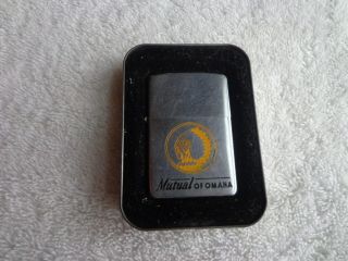 Vintage Mutual Of Omaha Advertising Zippo Lighter With Case