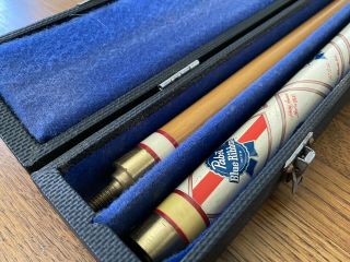Vintage - Pabst Blue Ribbon Beer Pool Cue And Case
