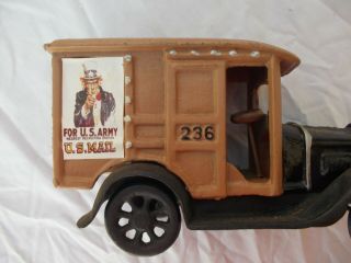 OLD Cast Iron U.  S.  Army Uncle Sam Mail Truck 236 toy 2