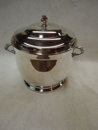 Vintage Poole Silver Ice Bucket & Lid; Thermos Interior Taunton Ma