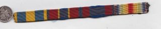 4 Place Us Army War W/ Spain Cuba Philippine Svc & Wwi Victory Medal Ribbon Bar