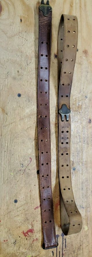 Ww1 Us Springfield Rifle Leather Sling Made By Hoyt Dated 1918