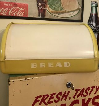 Vintage Lustro Ware Bread Box Bin Yellow