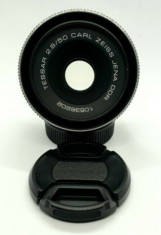 Vintage Carl Zeiss Jena Ddr Tessar 50mm F/2.  8 Prime Lens M42 Pentax Thread Mount