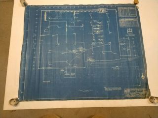 Reclaimed Vintage Cloth Blueprint Drawing,  Rca 1939 Addition To Plant,  Telephone