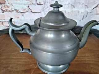 Vintage Woodbury Pewter Tea Kettle Coffee Pot 7 " High