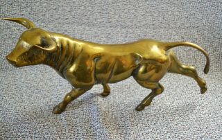 Vintage Brass Bull Figurine Designed By Jack Housman 14 " Long