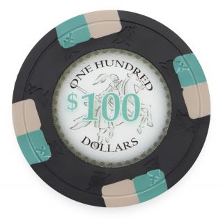 100 Black $100 Poker Knights 13.  5 Gram Clay Poker Chips Buy 3 Get 1
