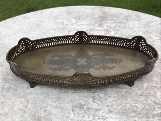 Decorative Crafts Inc.  Large Bronze Metal Serving Tray 18 Inches Wide