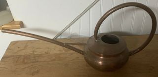 Vintage Copper Watering Can Pot Long Spout Large Hoop Handle