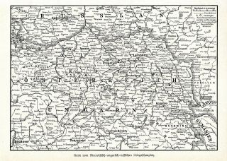 1915 Map Karte Vom Oesterreich - Ungarisch - Russischen Kriegsschauplatz Ww I