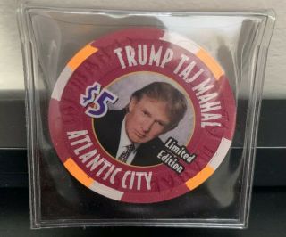 $5 TRUMP Taj Mahal Millennium Atlantic City Casino Chip Donald Trump President45 2