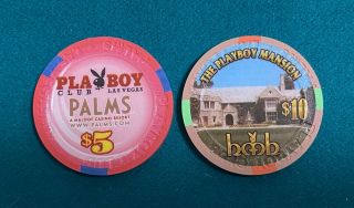 Palms Playboy Club Las Vegas,  Nevada $5 AND $10 Grand Opening Casino Chips 2