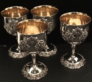 Reed & Barton King Francis Silverplate Goblets 1662 (qty 4)