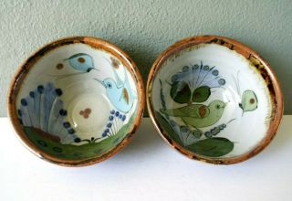 Ken Edwards El Palomar Tonala Mexican Art Pottery Soup / Cereal Bowls - Pair