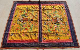 70 " X 58 " Handmade Embroidery Old Tribal Ethnic Wall Hanging Decor Tapestry
